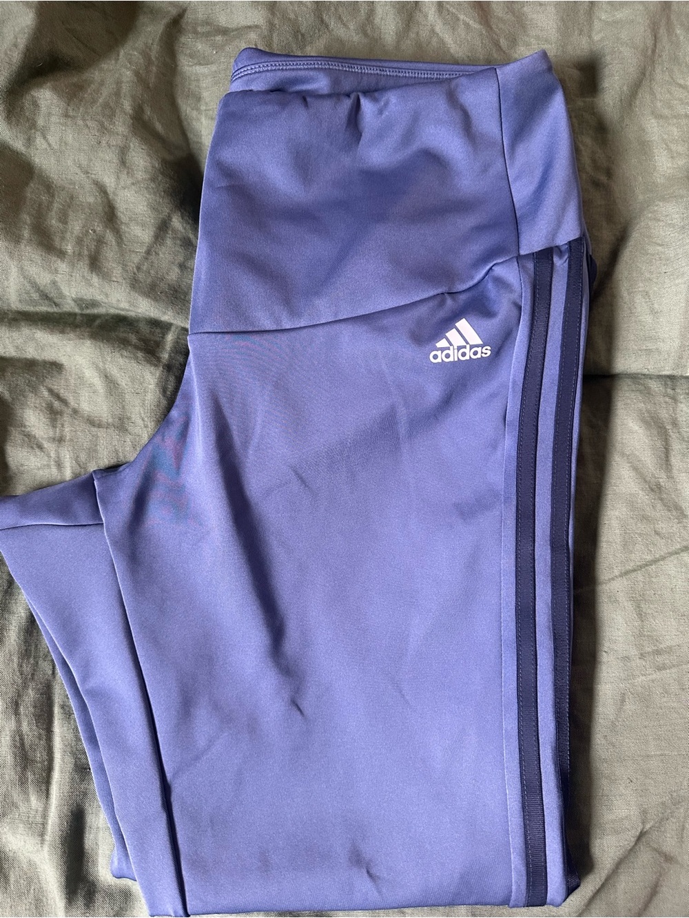 adidas Blue Women’s Performance Leggings with Side Stripes